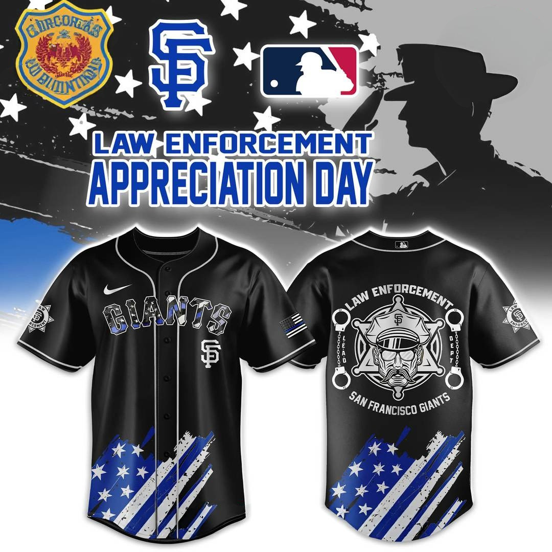 San Francisco Giants Law Enforcement Appreciation Day Special Baseball Jersey Blue