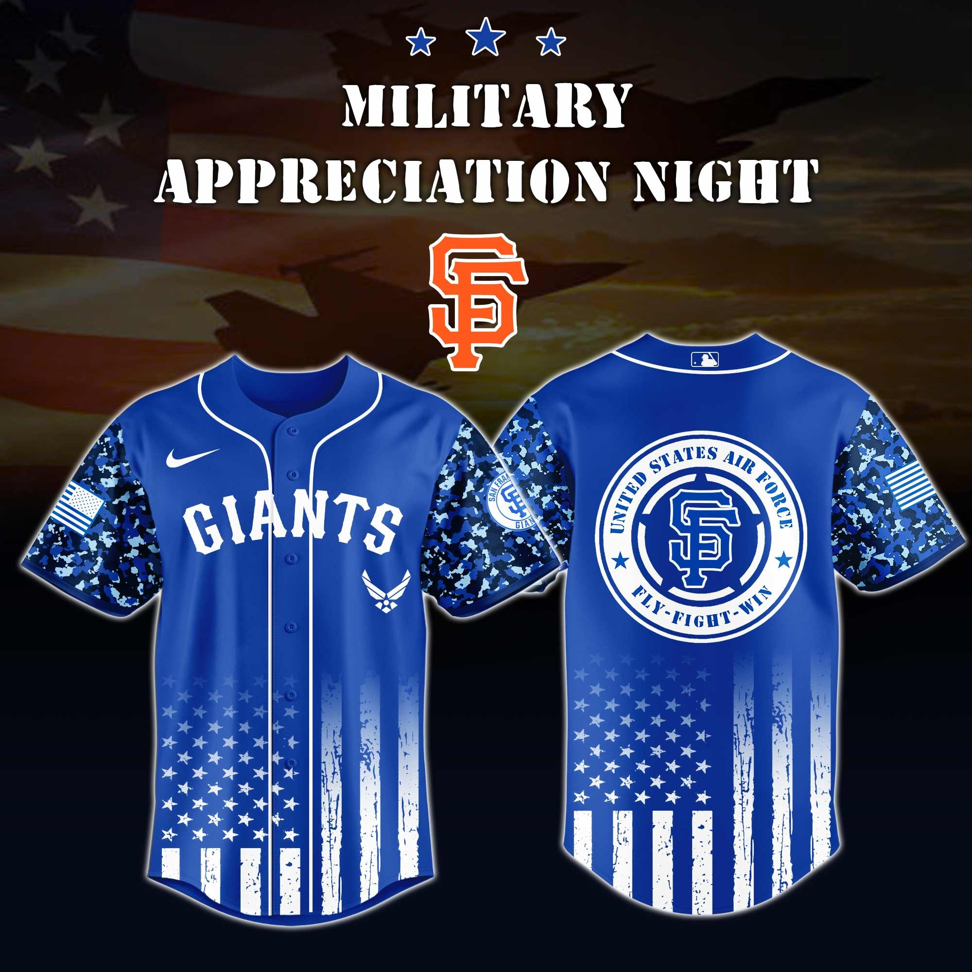 San Francisco Giants MLB x Air Force Military Appreciation Night Jersey Editions Limited San Francisco Giants Merch