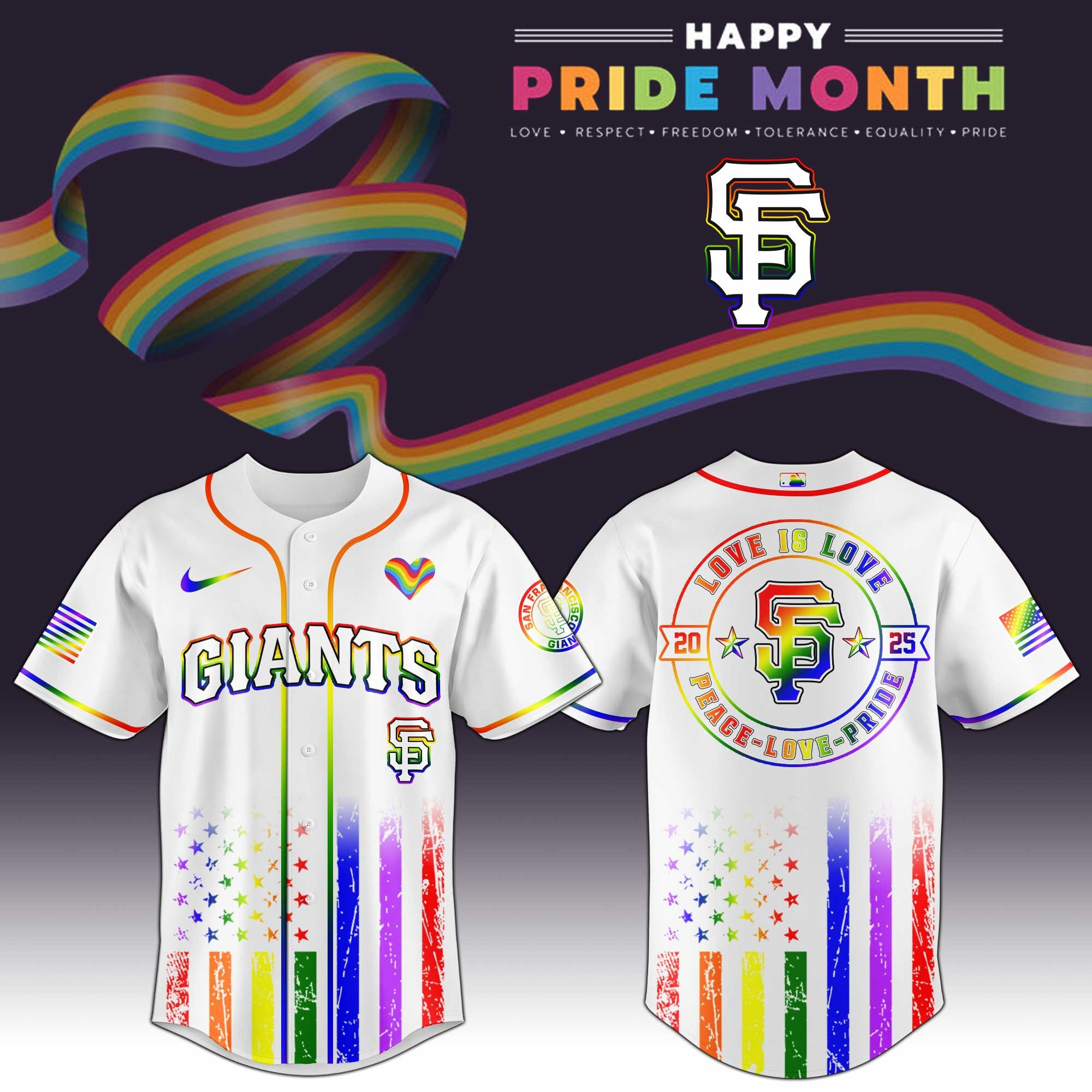 San Francisco Giants MLB x Happy Pride Month Limited Edition Jersey 2025 Comfortable Shirt For LGBT