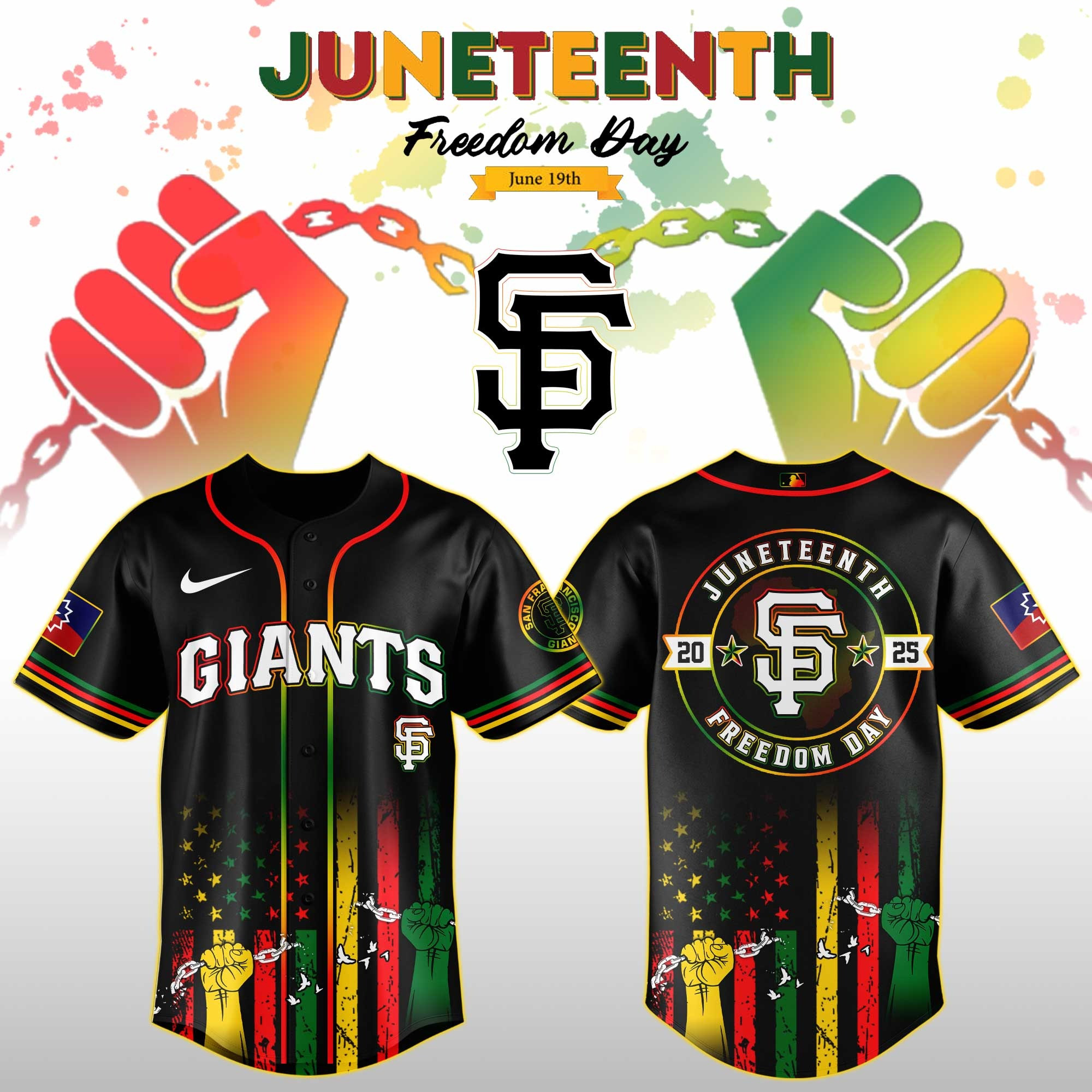 San Francisco Giants MLB X Juneteenth Day Jersey Edition Jersey 2025 Best Sport Merch For Fans