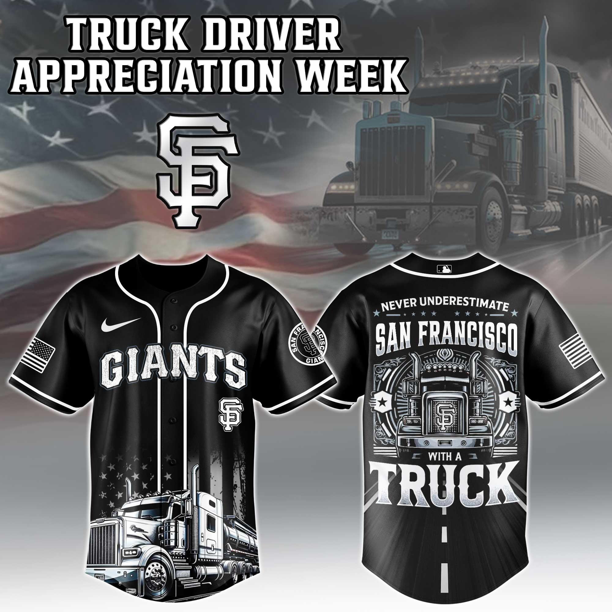 San Francisco Giants MLB X Nation Truck Driver Appreciation Week Jersey 2025 Cool Baseball Gifts