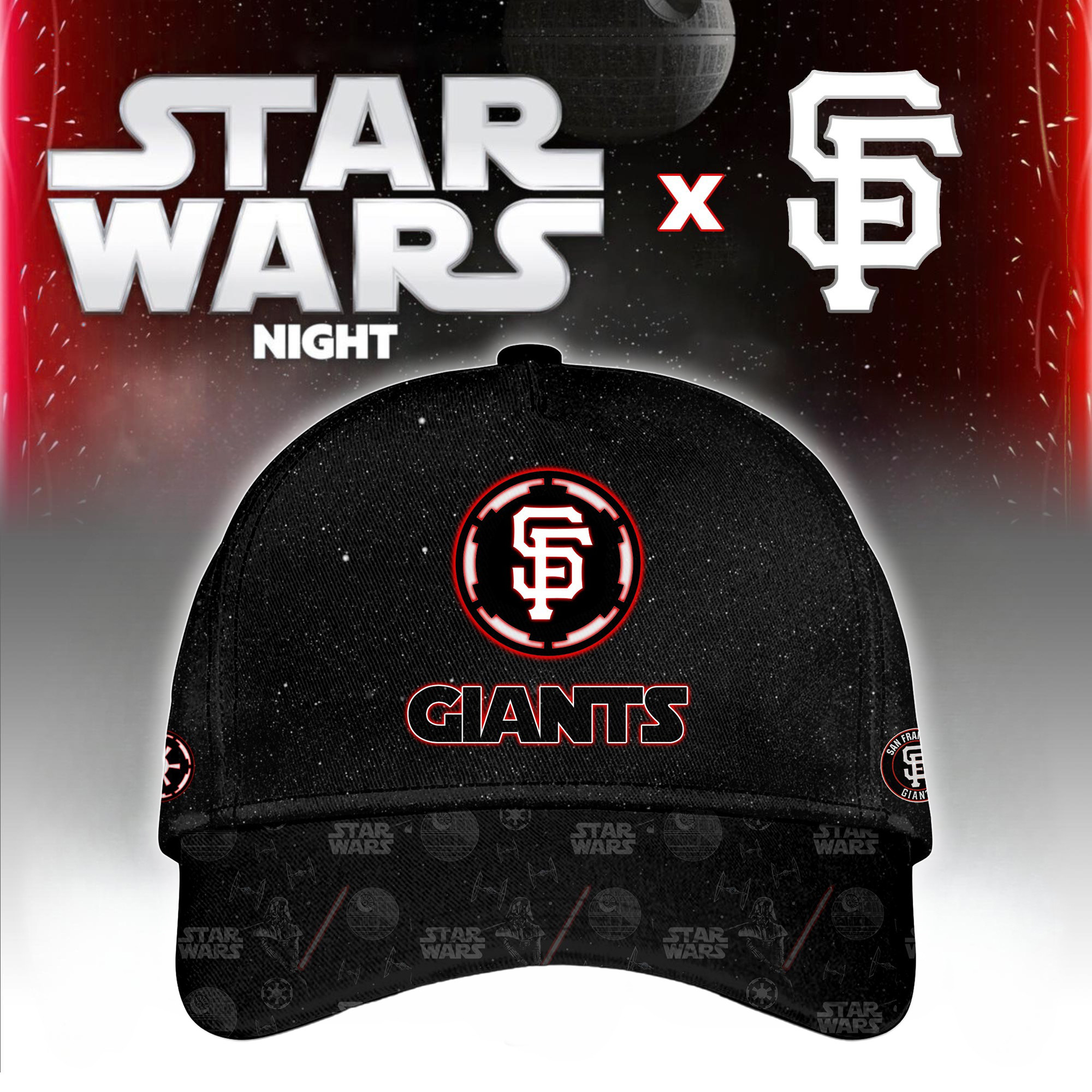 San Francisco Giants MLB x Star War Night Special Edition Hat 2025 Baseball Lover Gift Ideas