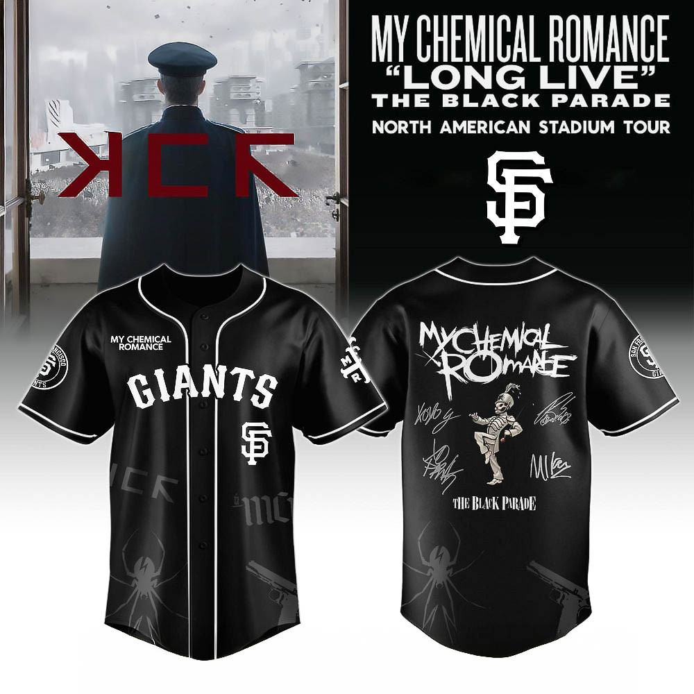 San Francisco Giants My Chemical Romance Black Parade Tour 2025 Jersey Best Gift For Baseball Fans