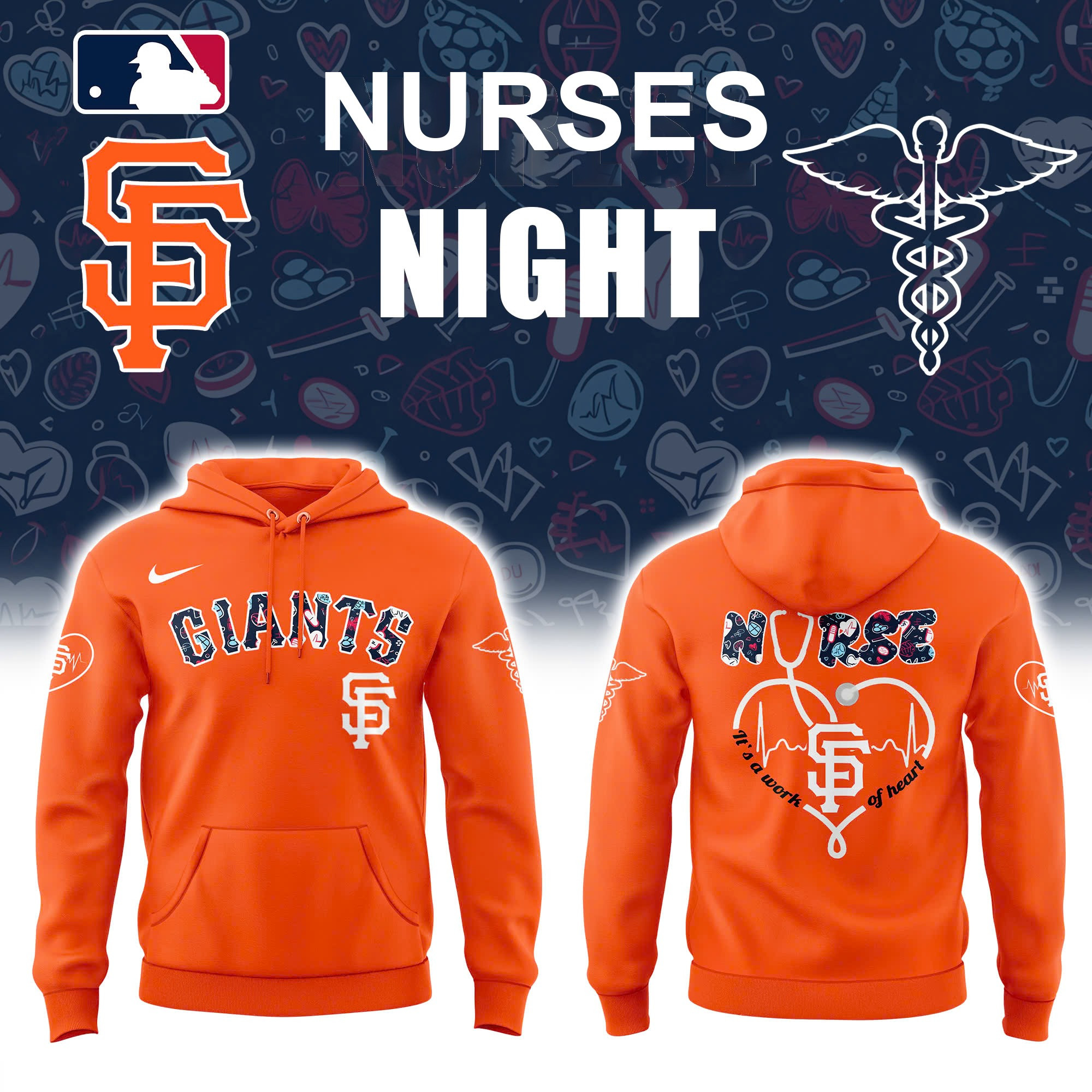 San Francisco Giants NURSES Baseball Hoodie Gifts For Baseball Fans