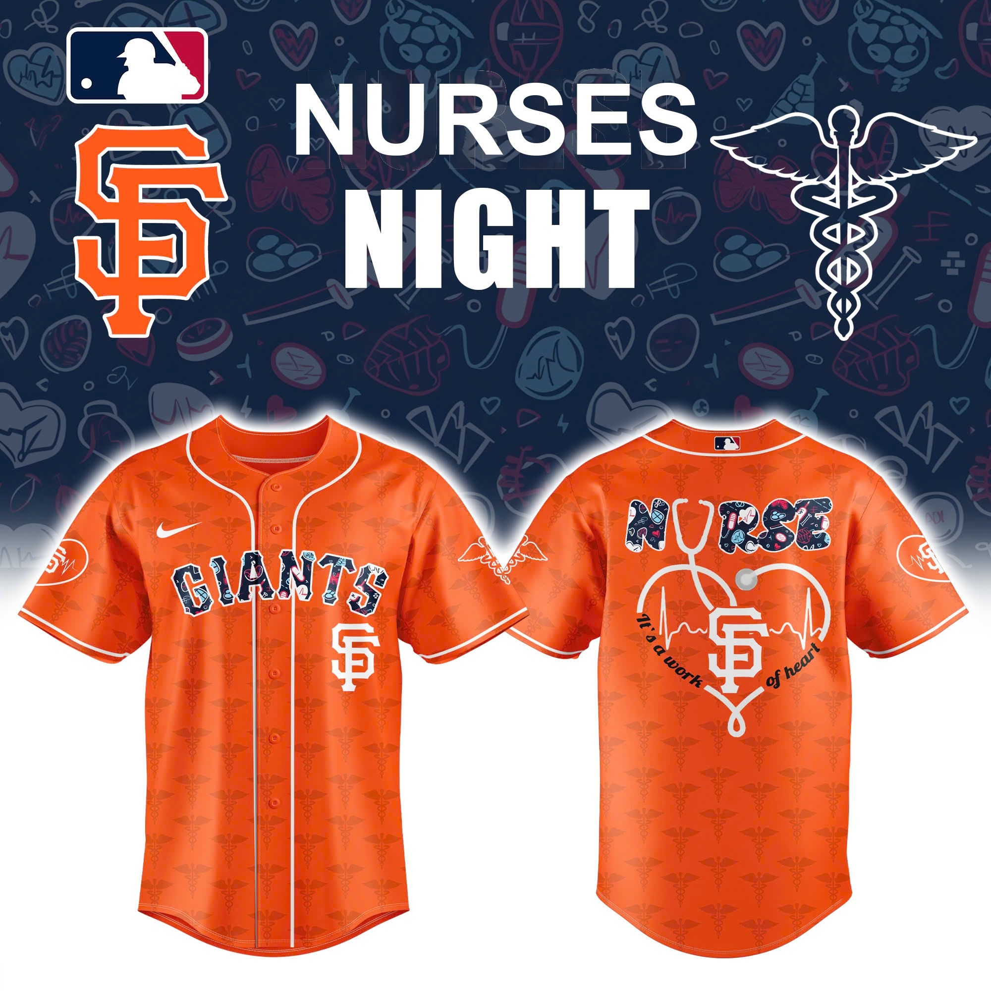 San Francisco Giants NURSES Baseball Jersey Gifts For Baseball Fans