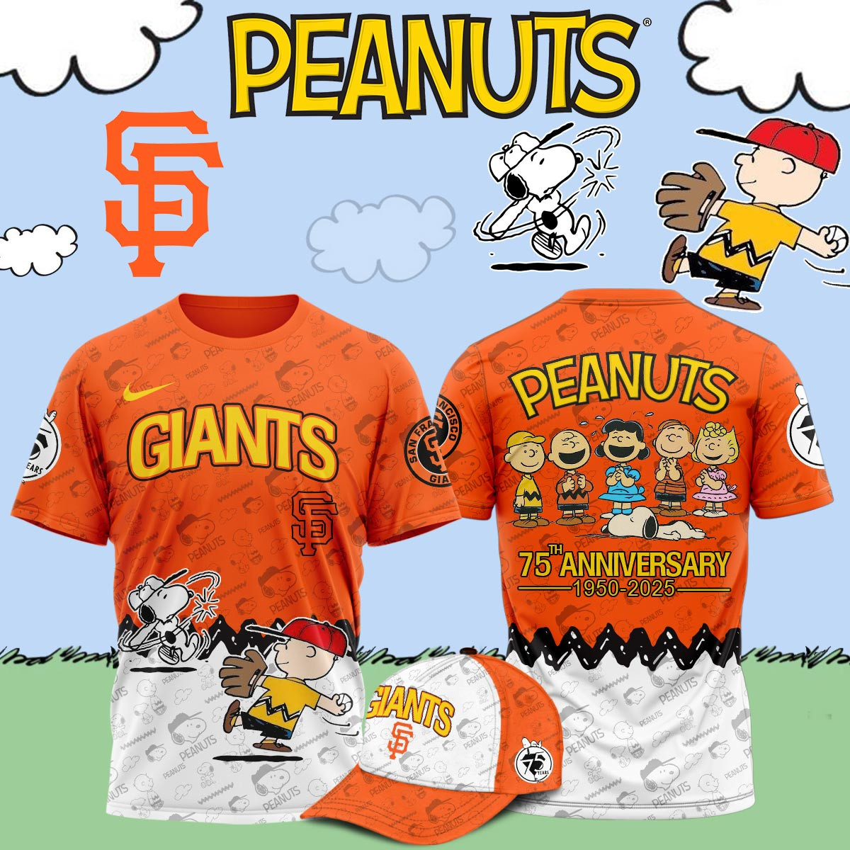 San Francisco Giants Snoopy T-Shirt Baseball Lover Gift Ideas