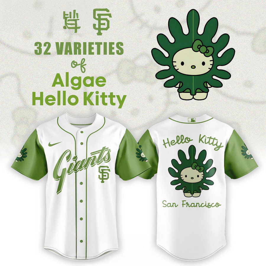 San Francisco Giants x 32 Algae Hello Kitty Baseball Jersey Baseball Gifts Ideas