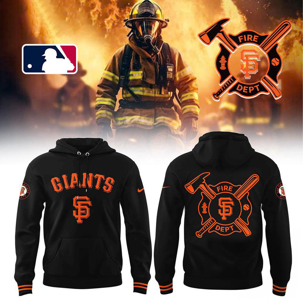 San Francisco Giants x Firefighter Appreciation Night Black Hoodie Baseball Fan Gifts