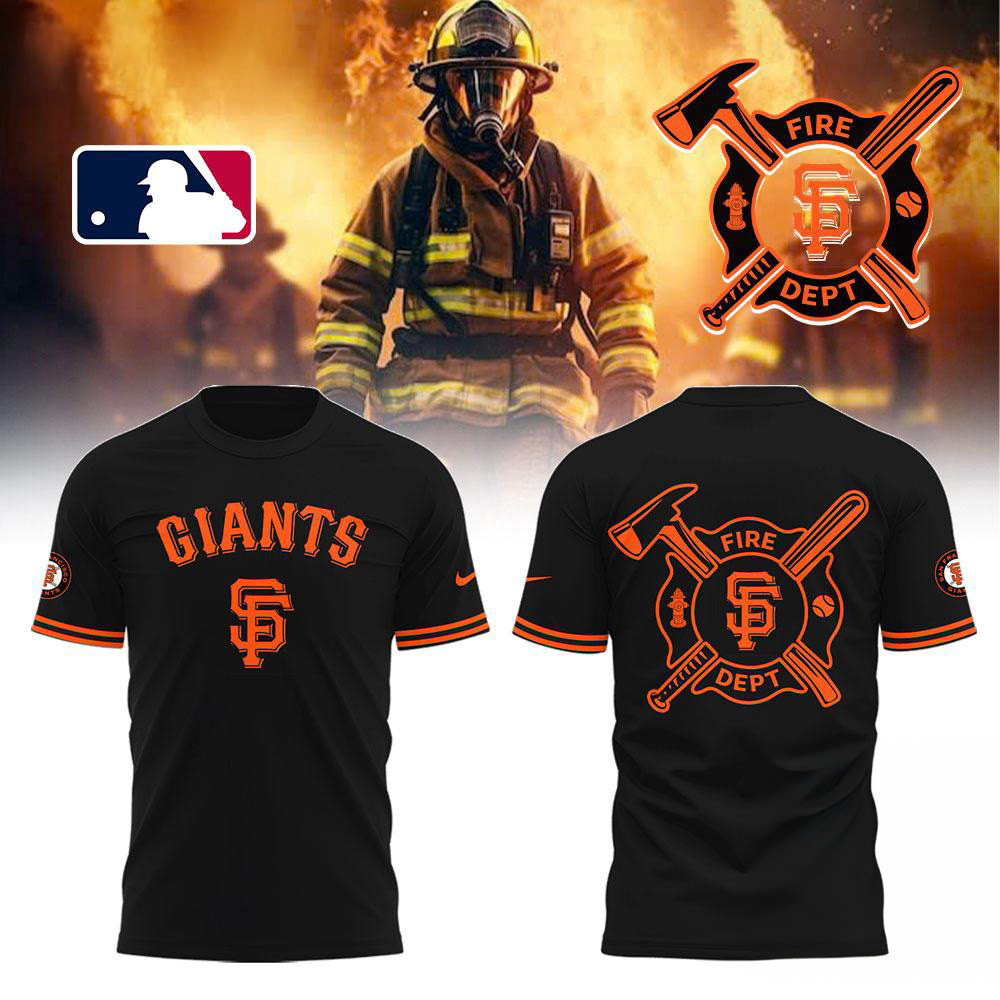 San Francisco Giants x Firefighter Appreciation Night Black Shirt Baseball Fan Gifts