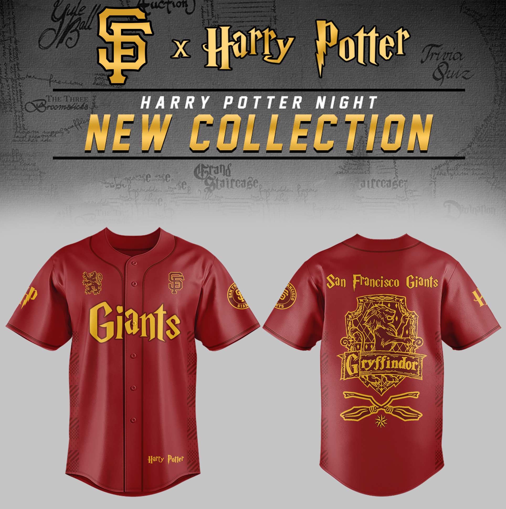 San Francisco Giants x Harry Potter Night Gryffindor House Jersey Gifts For Baseball Fans