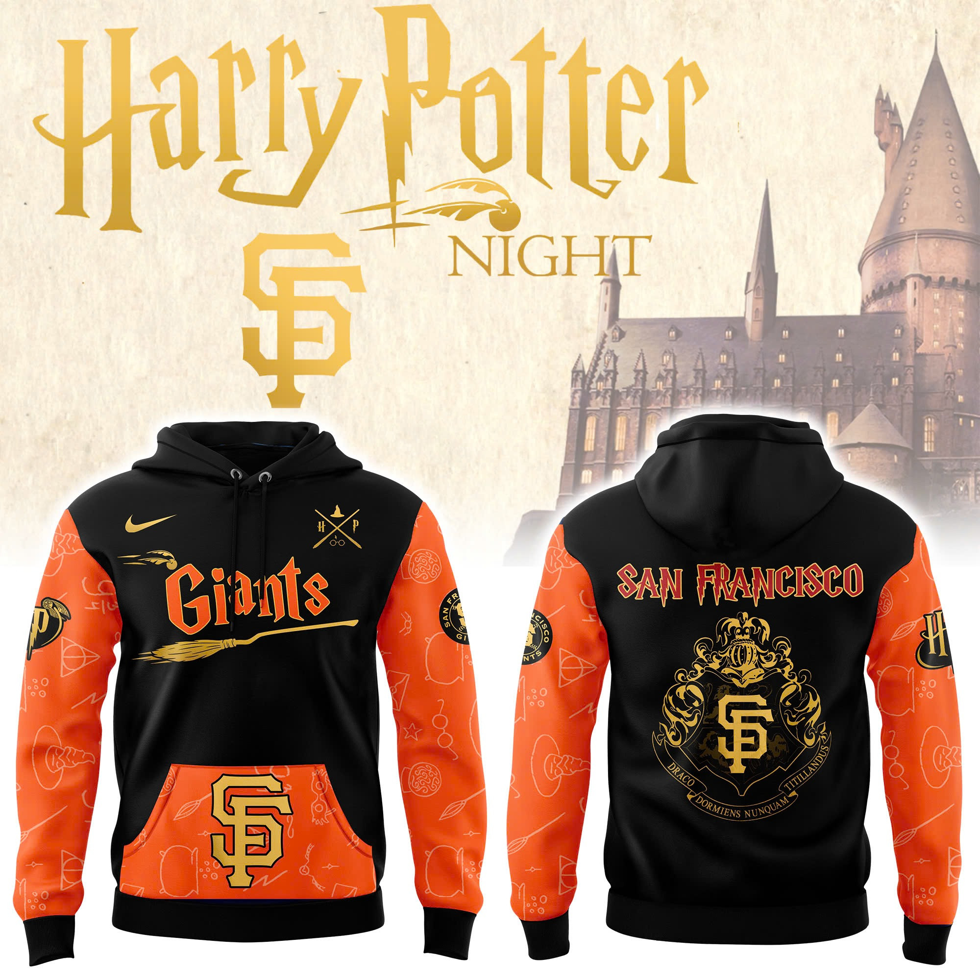 San Francisco Giants x Harry Potter Night Heritage Hoodie Best Gifts For Baseball Lovers