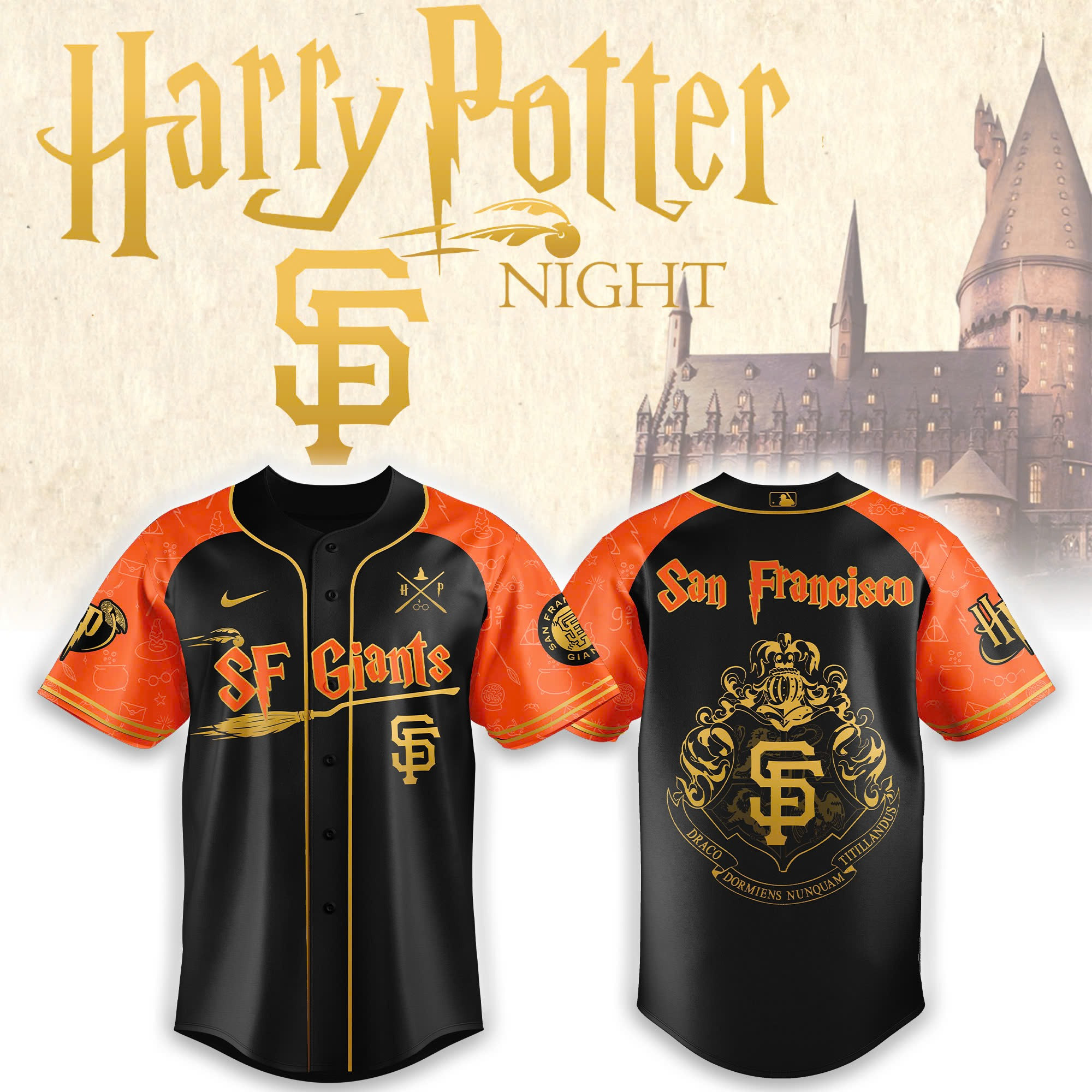 San Francisco Giants x Harry Potter Night Heritage Jersey Best Gifts For Baseball Lovers