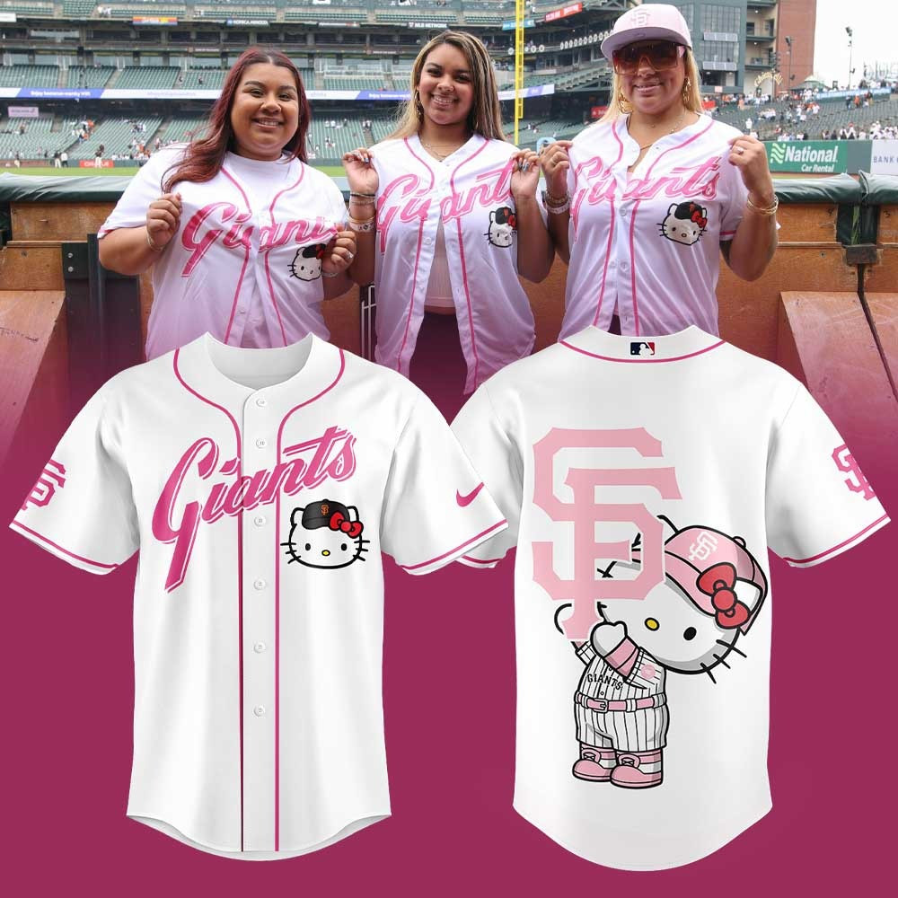 San Francisco Giants x Hello Kitty White Jersey Gifts For Baseball Fans