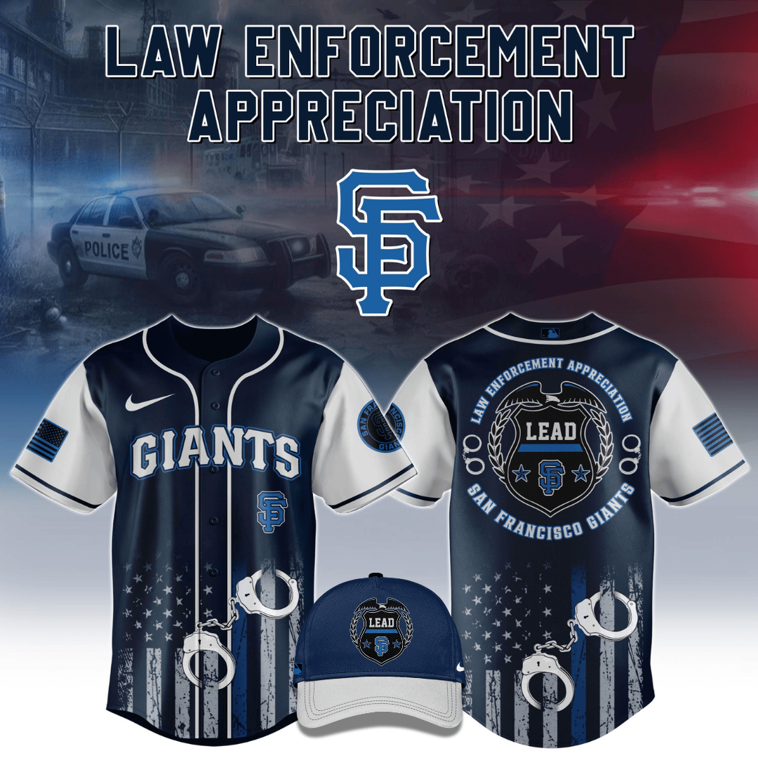 San Francisco Giants x Law Enforcement Appreciation Jersey Thin Blue Line Baseball Fan Gifts