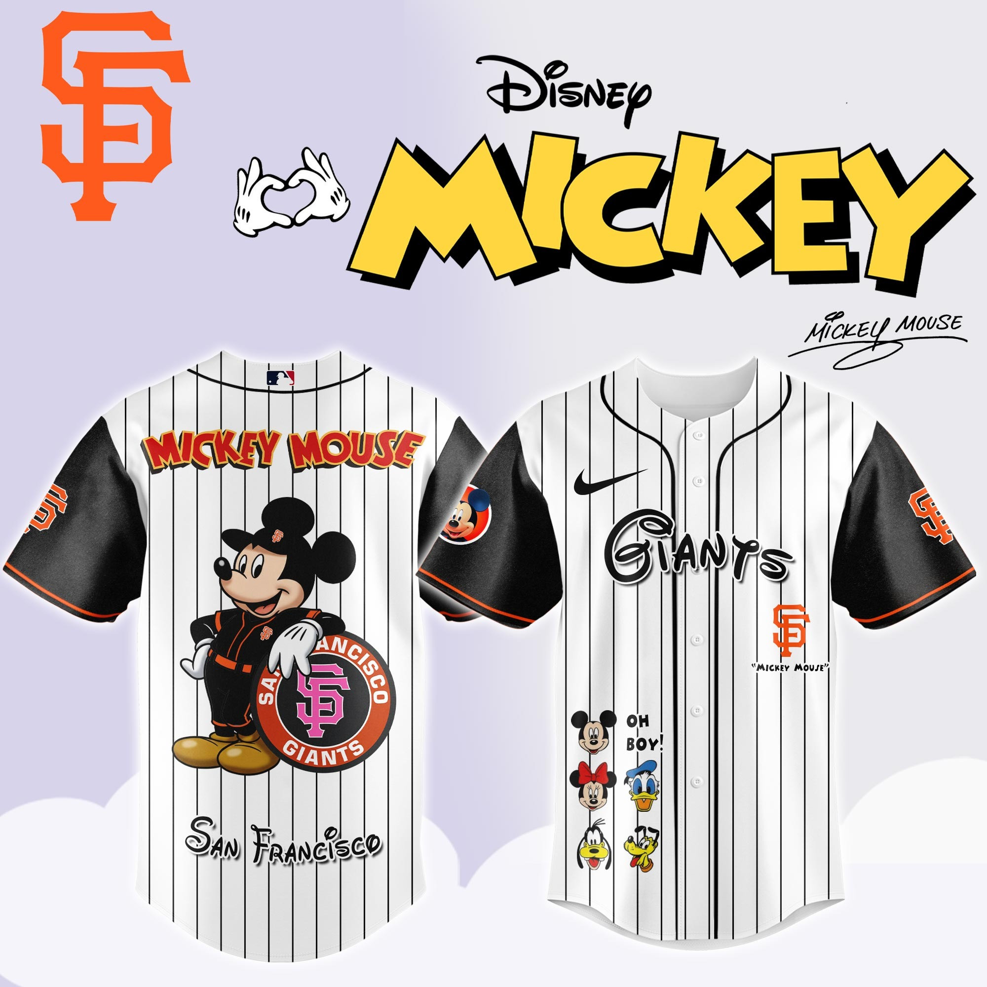 San Francisco Giants x Mickey Mouse Game Night Special Edition Jersey Gifts For Baseball Lovers