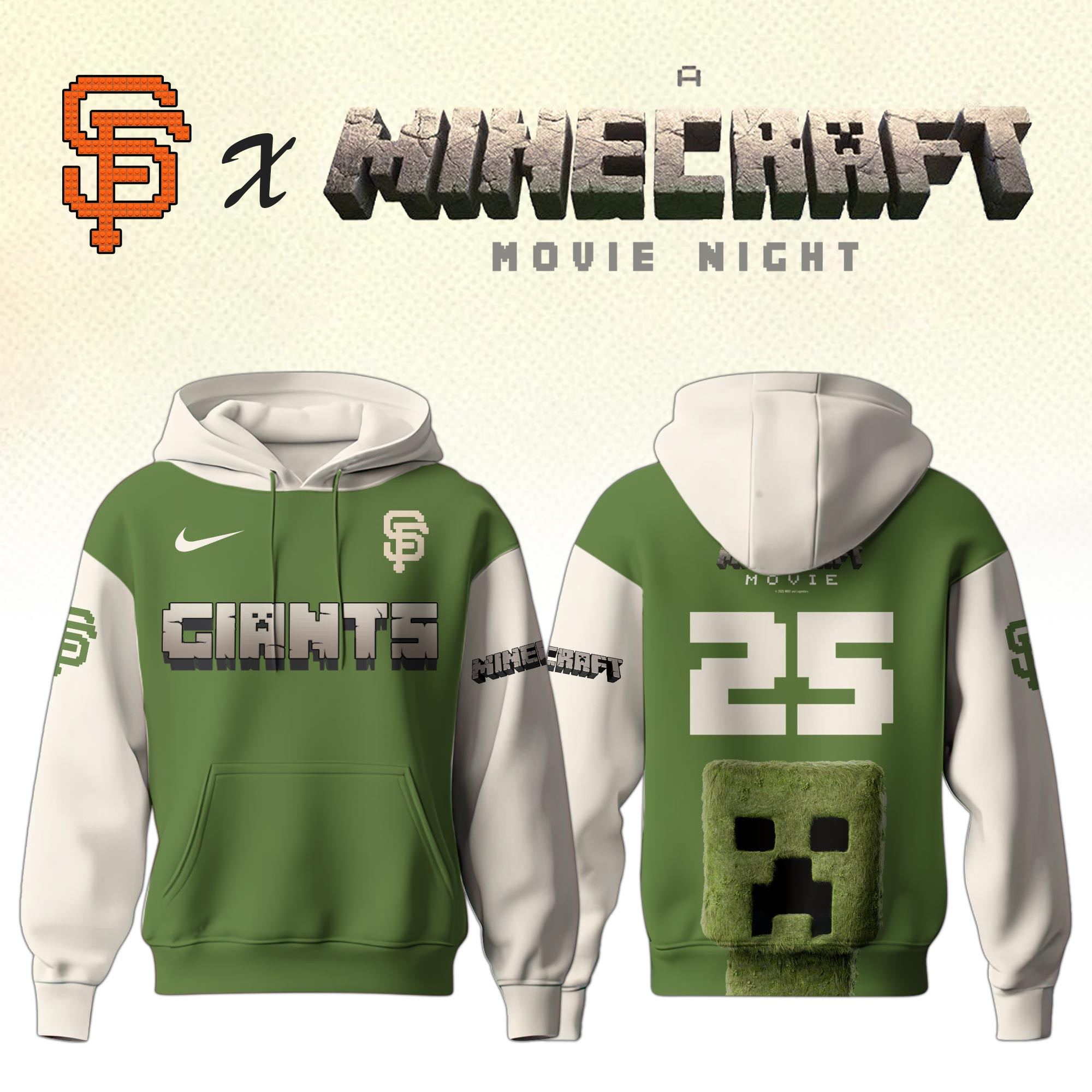 San Francisco Giants x Minecraft Hoodie SF Giants Fan Best Gifts For Minecraft Lovers