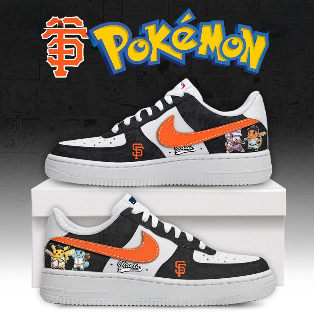 San Francisco Giants x Pokemon Go Special Edition Air Force 1 Sneaker Baseball Lover Gift Ideas