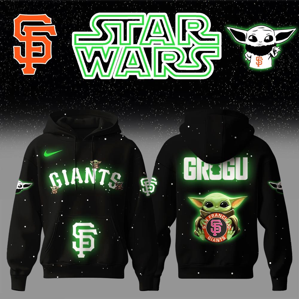 San Francisco Giants x Stars Wars Baby Yoda Game Night Hoodie Gifts For Baseball Fans