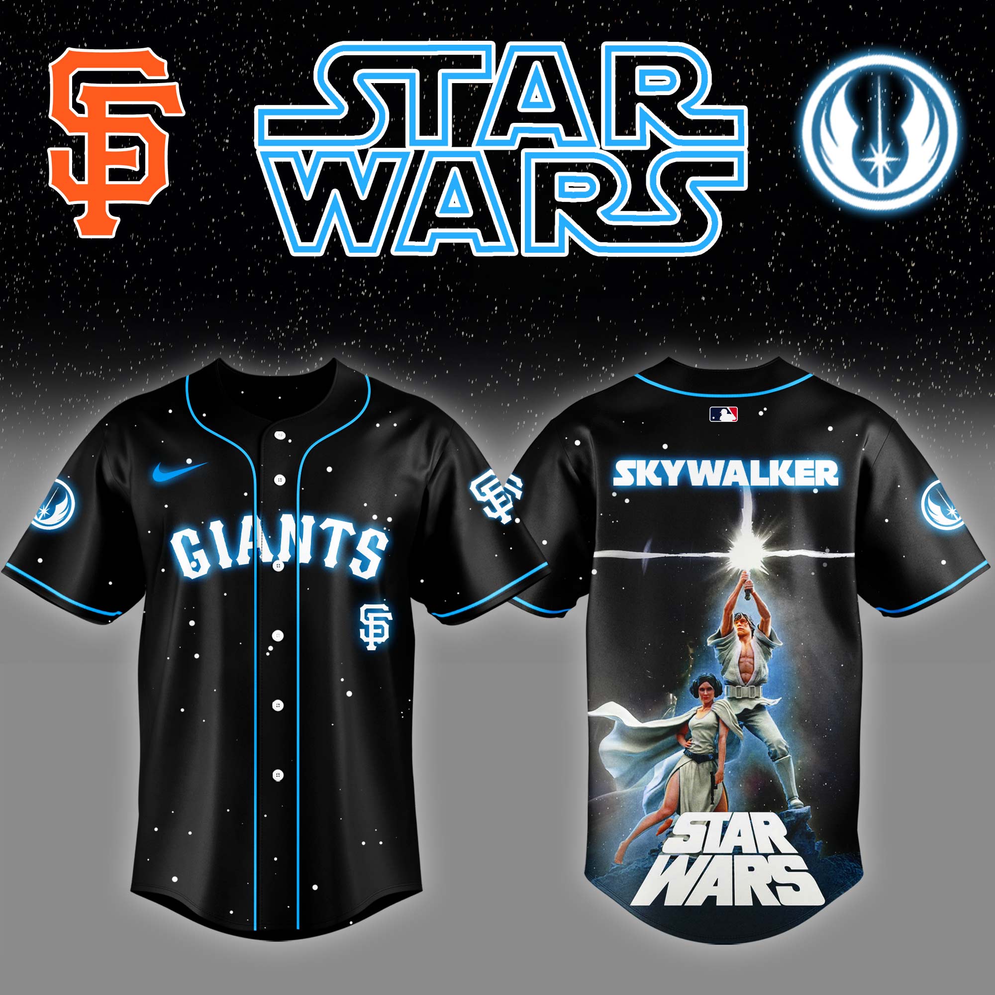 San Francisco Giants x Stars Wars Luke Skywalker Game Night Baseball Jersey Gift For Baseball Lover