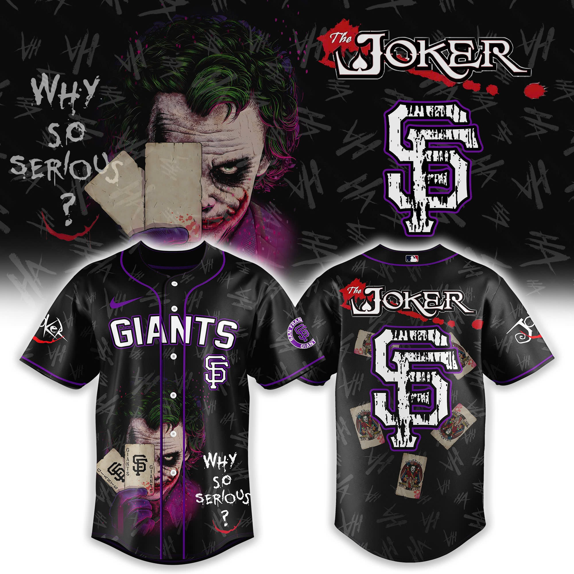 San Francisco Giants x The Joker Baseball Jersey Baseball Lover Gift Ideas