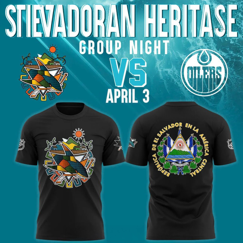 San Jose Sharks Salvadoran Heritage Night 2025 T-Shirt Cool Gifts For Hockey Fans