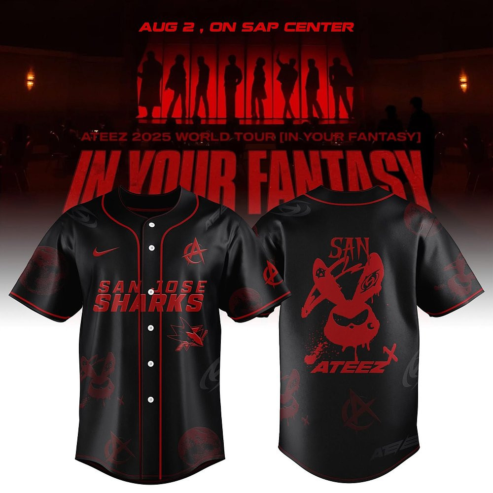 San Jose Sharks x Ateez Tour Merch 2025 Jersey Perfect Gift For Hockey And Music Fans