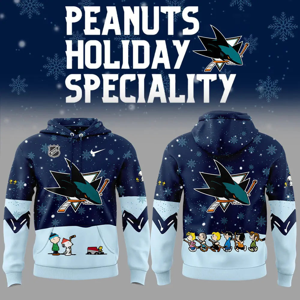 San Jose Sharks x Snoopy Peanuts Hoodie Fan Merch Best Gifts For Ice Hockey Lovers