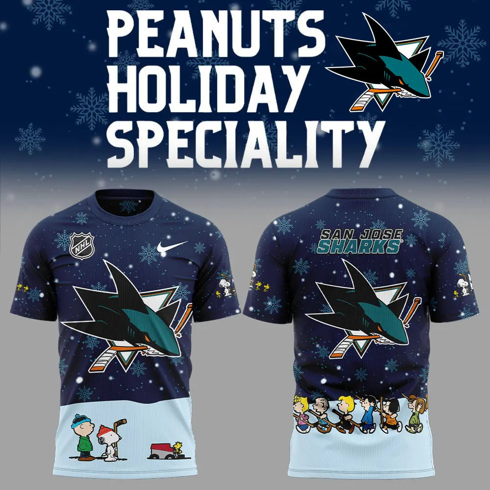 San Jose Sharks x Snoopy Peanuts Night Shirt Fan Merch Gifts For Ice Hockey Lovers