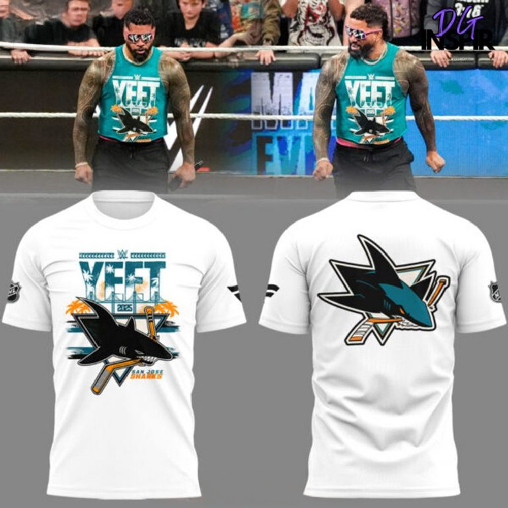 San Jose Sharks YEET Limited Edition White T-Shirt Gifts For Ice Hockey Fans