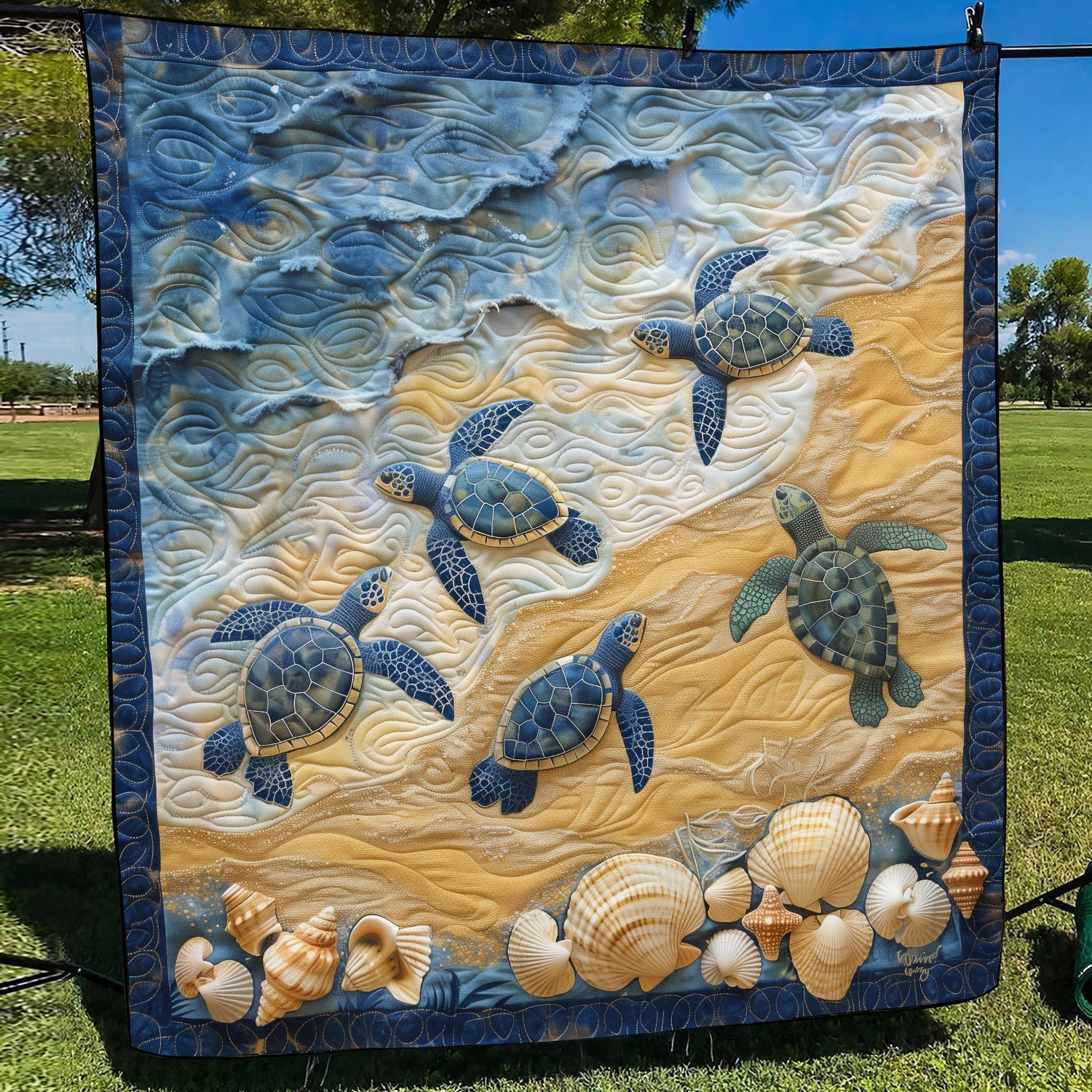 Sand to Sea Quilted Blanket Sea Turtle Gift Ideas