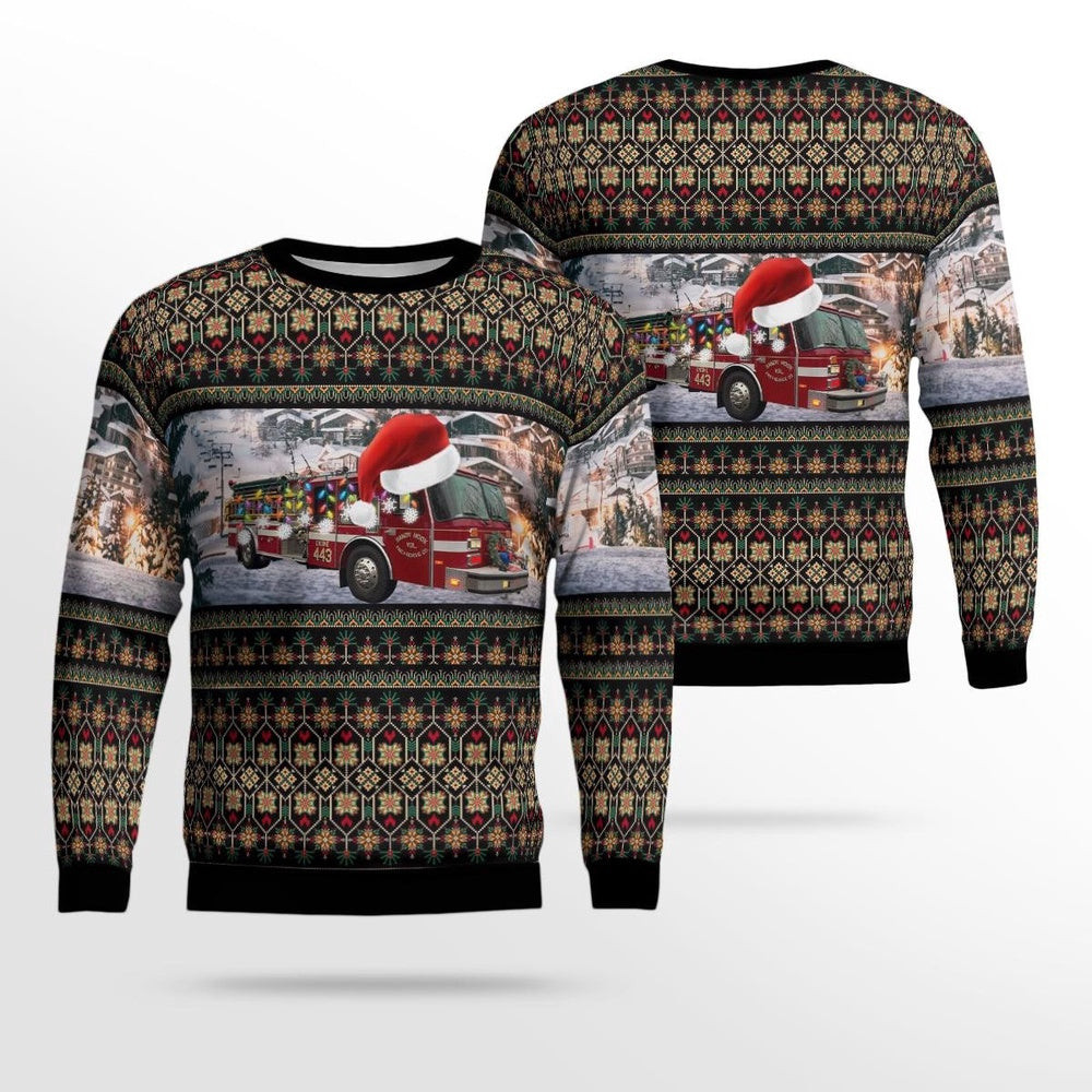 Sandy Hook Connecticut Sandy Hook Volunteer Fire and Rescue AOP Ugly Sweater Unisex Christmas Gift