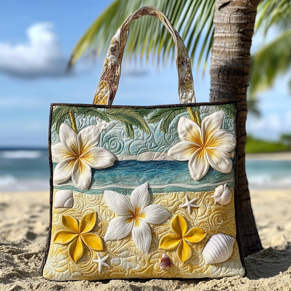 Sandy Paradise Quilted Tote Bag Gifts For Beach Lovers