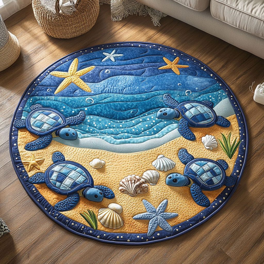 Sandy Shore Quilted Round Mat Front Entryway Ideas Turtle Present Ideas