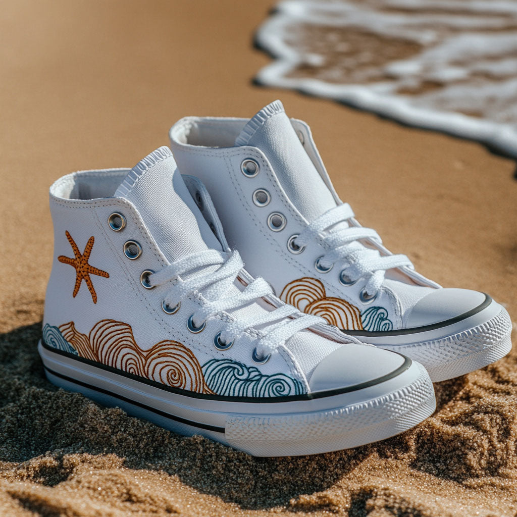 Sandy Steps Canvas High Tops Casual Merch Outfit