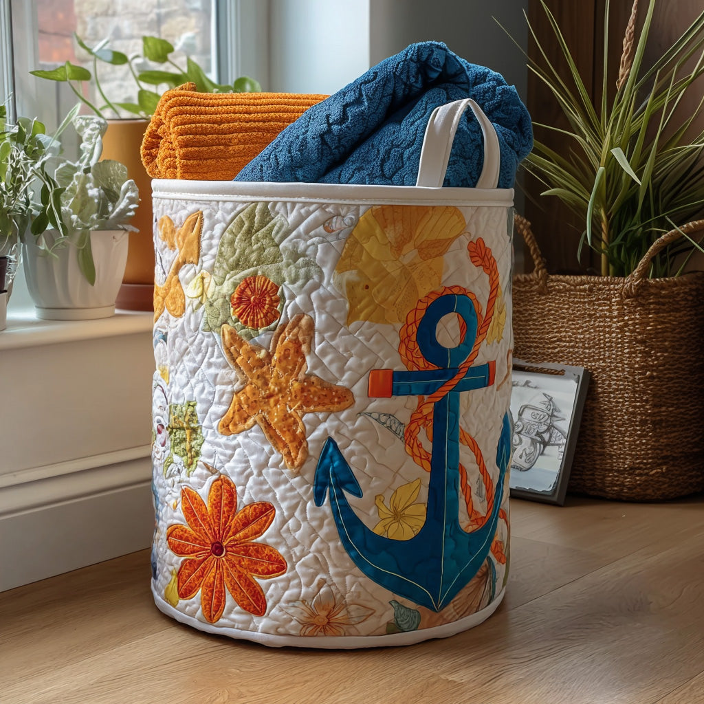 Sandy Stitches Quilted Laundry Basket Merch For Dad