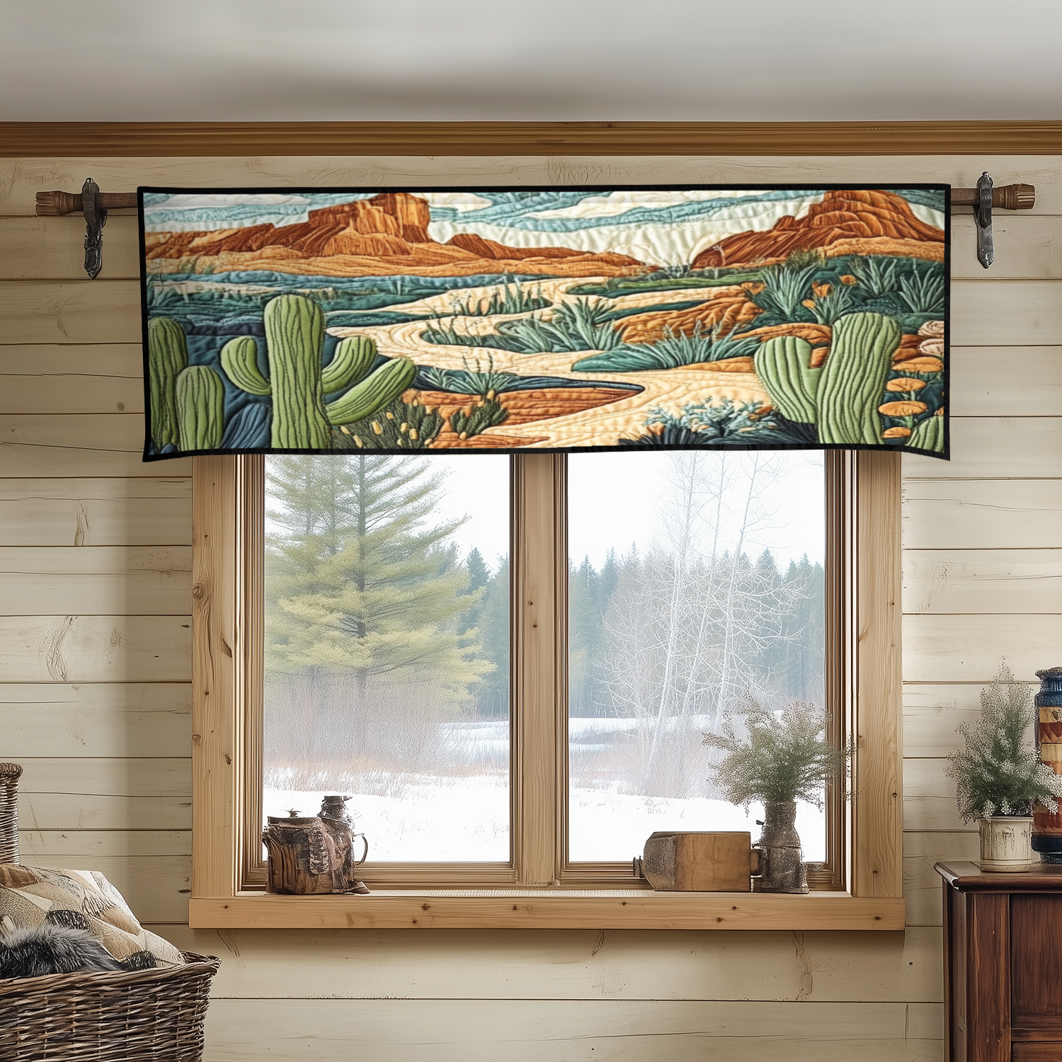 Sandy Trails Quilted Valance Entrance Way Ideas Cactus Gifts For Her
