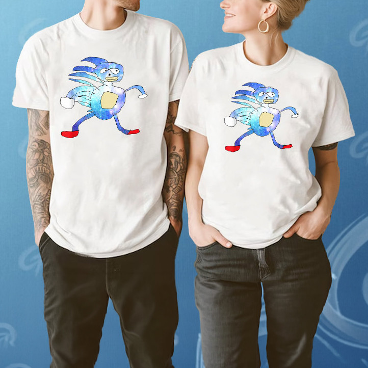 Sanic Merch Fast Cosmic Galaxy T-Shirt Galaxy Sanic Tee Unique Gift For Couples