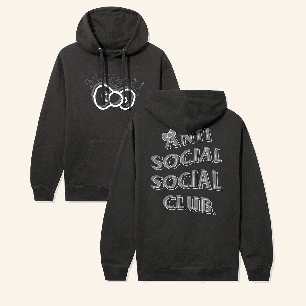 Sanrio Merch Anti Social Social Club X Hello Kitty And Friends Big Bow Hoodie Gifts For Sister