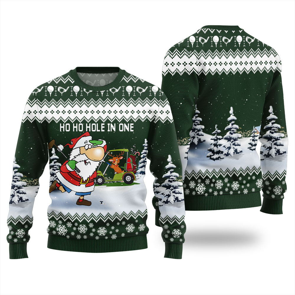 Santa And Golf Mens Ugly Christmas Sweater Custom Holiday Sweater Merch That Warms the Heart