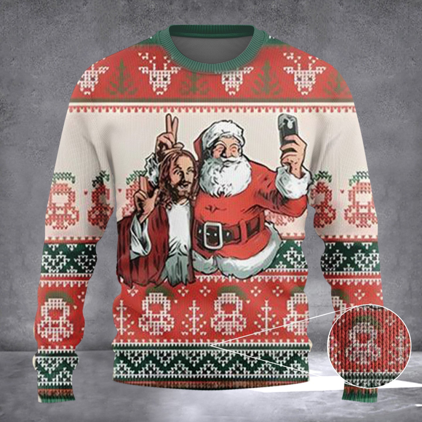 Santa And Jesus Selfie Ugly Christmas Sweater Funny Ugly Xmas Sweater 2024 Gifts Santa And Jesus Selfie Ugly Christmas Sweater Funny Ugly Xmas Sweater 2024 Gifts
