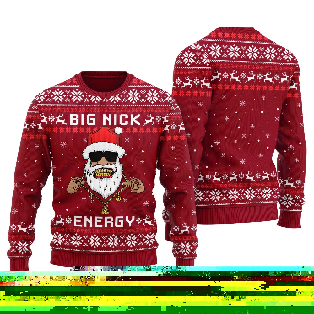 Santa Big Nick Energy Mens Ugly Christmas Sweater Holiday Gift Merch That Everyone Will Adore