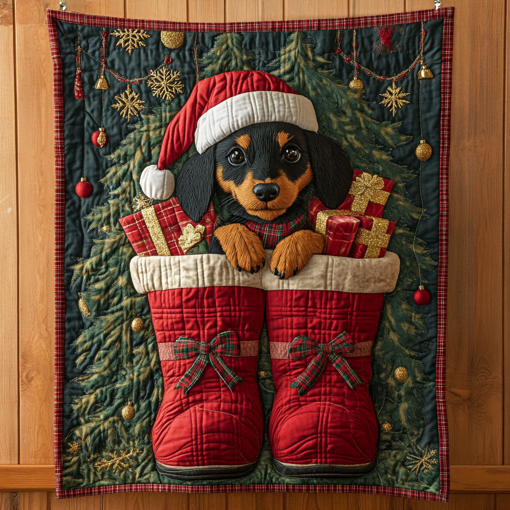 Santa Boots Quilt Soft Quilt Blanket Gift to Warm Hearts