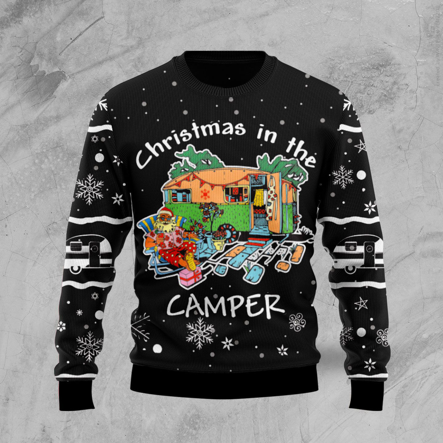 Santa Camping Ugly Christmas Sweater Christmas In The Camper Xmas Outfits