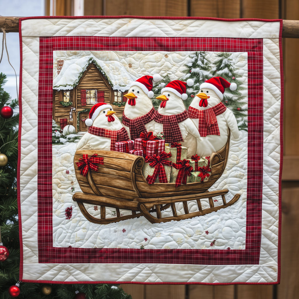 Santa Chicken Express Quilt Lightweight Quilt Blanket for Year-Round Comfort