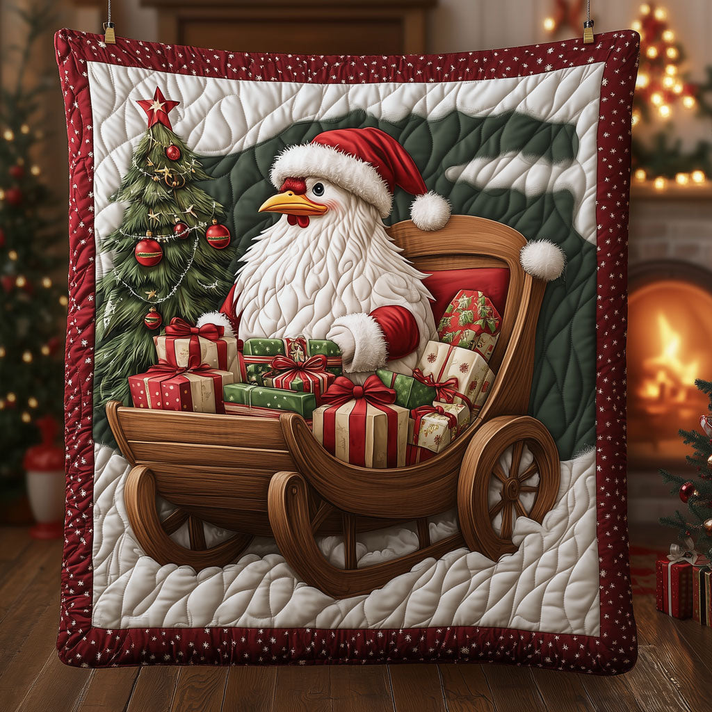 Santa Chicken Quilt Beautiful Quilt Blanket Gift for Cozy Living