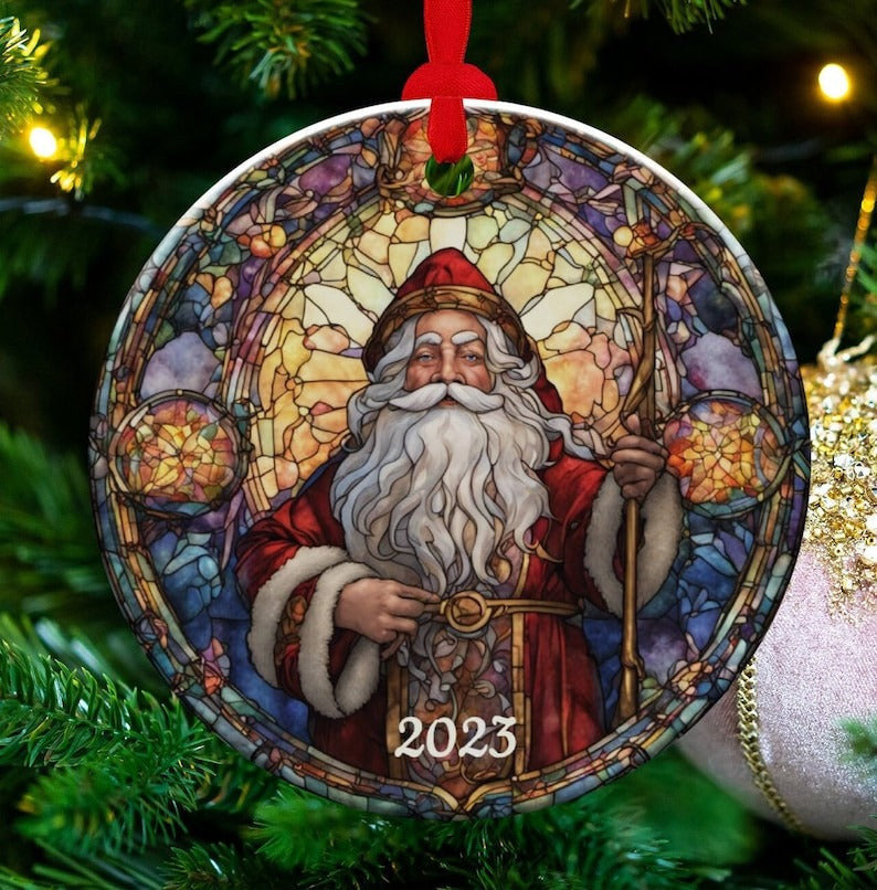 Santa Christmas Ornament Christmas Tree Decorations Ceramic Ornament Gifts For Holidays Santa Christmas Ornament Christmas Tree Decorations Ceramic Ornament Gifts For Holidays
