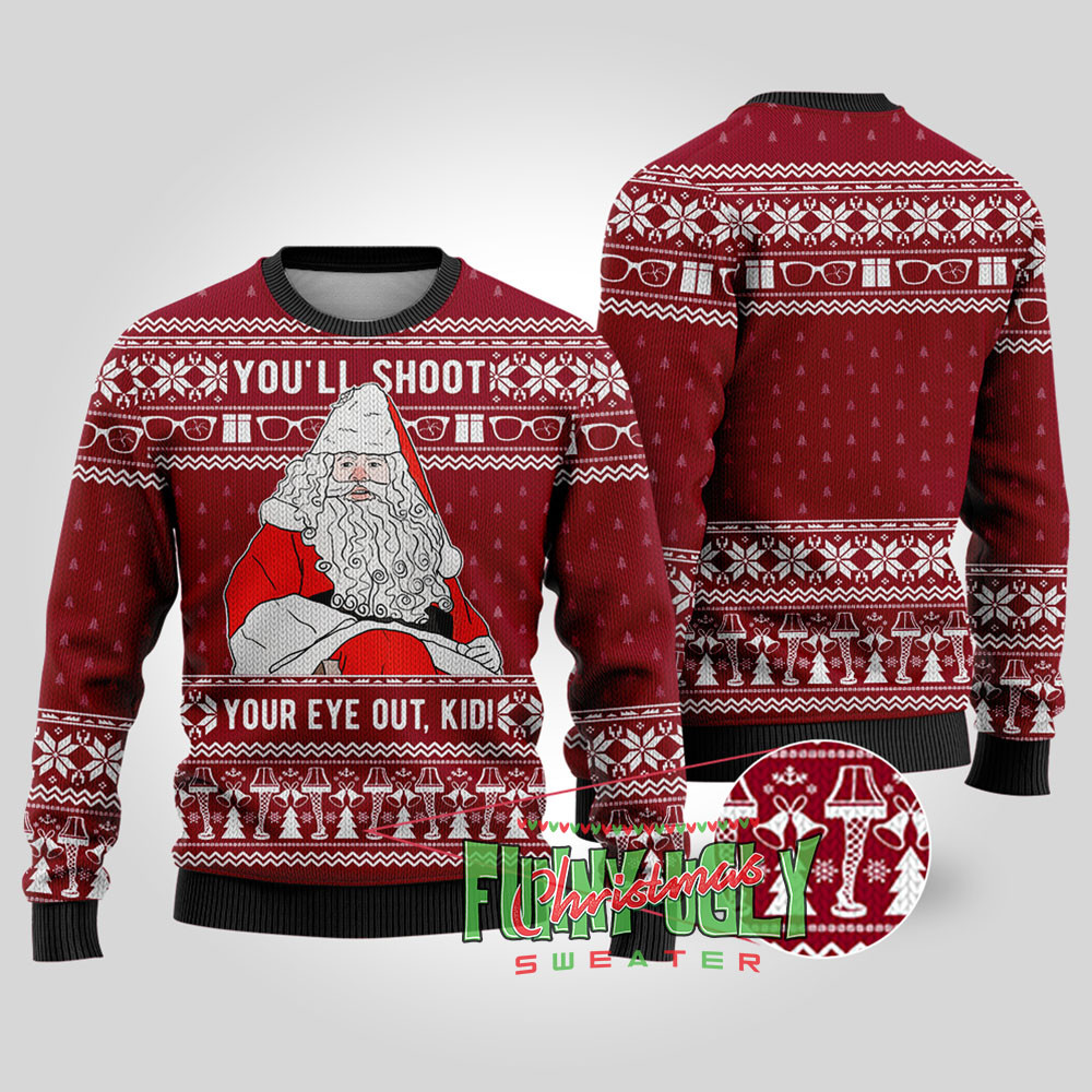 Santa Claus A Christmas Story Christmas Sweater Cardinal Red Unique Holiday Sweater Gift Idea for Loved Ones