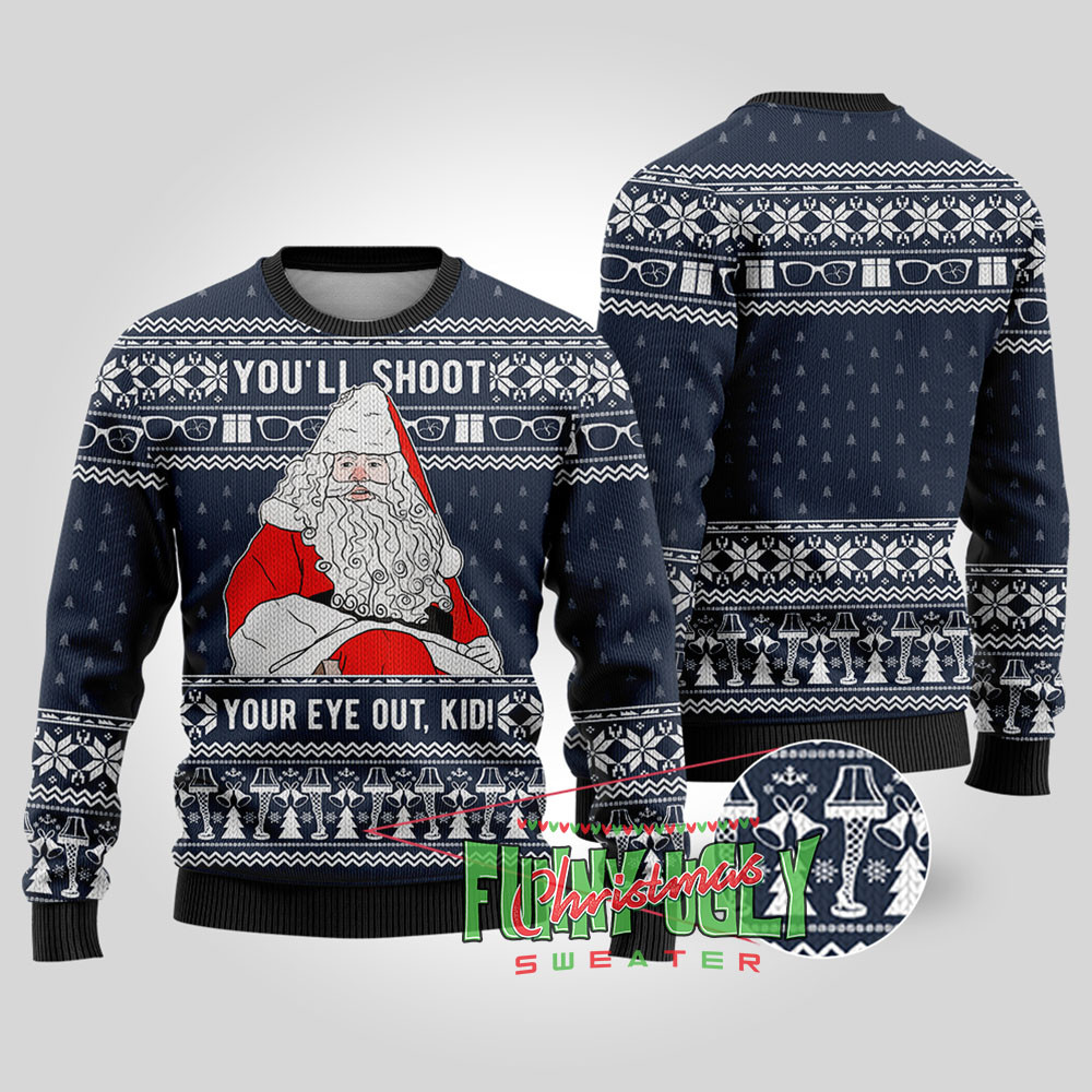 Santa Claus A Christmas Story Christmas Sweater Navy Special Merch Gift Idea for Festive Celebrations