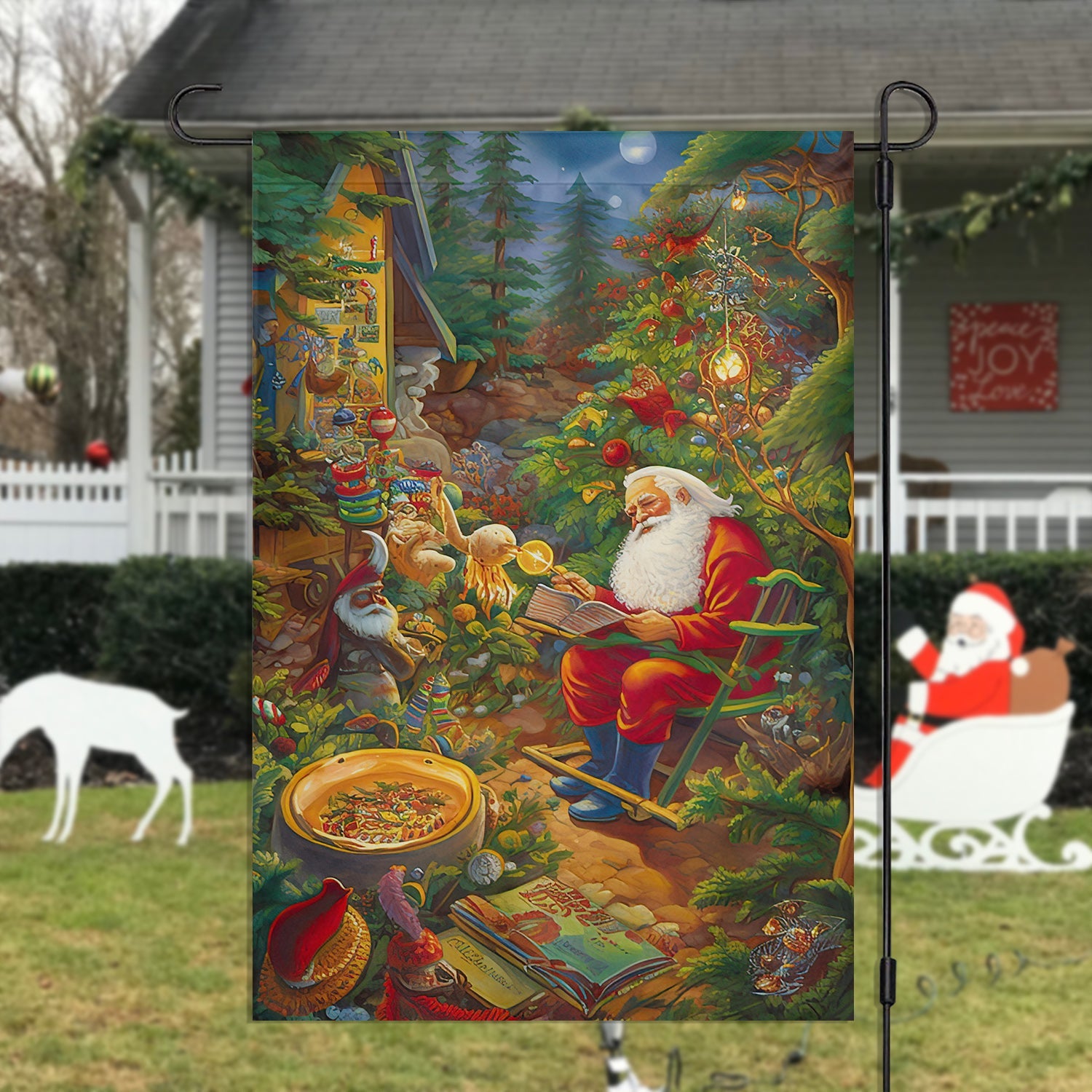 Santa Claus Camping Xmas Garden Flag Christmas Flag Gift For Santa Claus Lovers