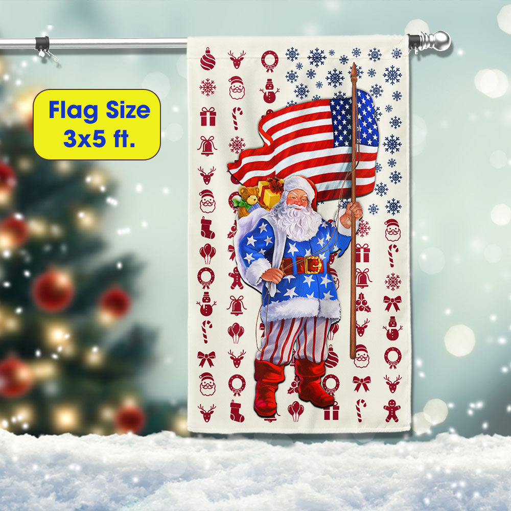 Santa Claus Christmas American Flag